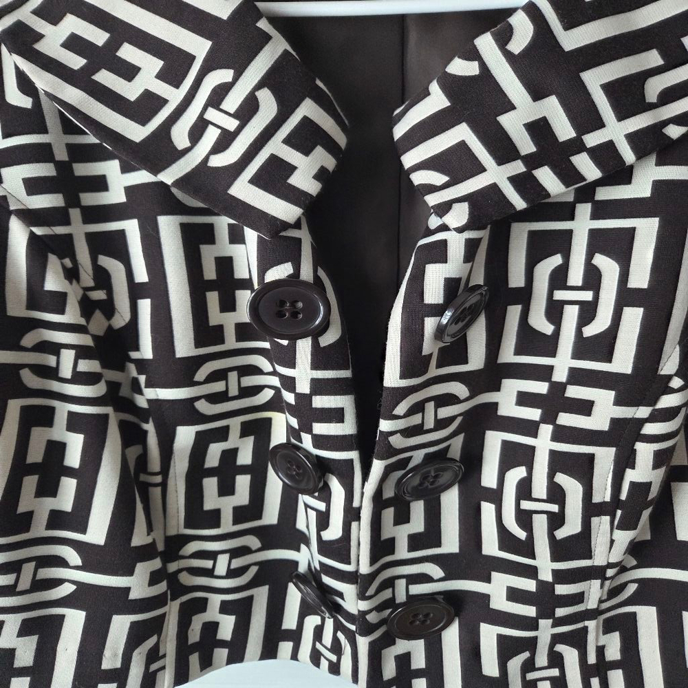 Signature by Robbie Bee half sleeve brown and white dress over coat ONLY - Picture 3 of 10